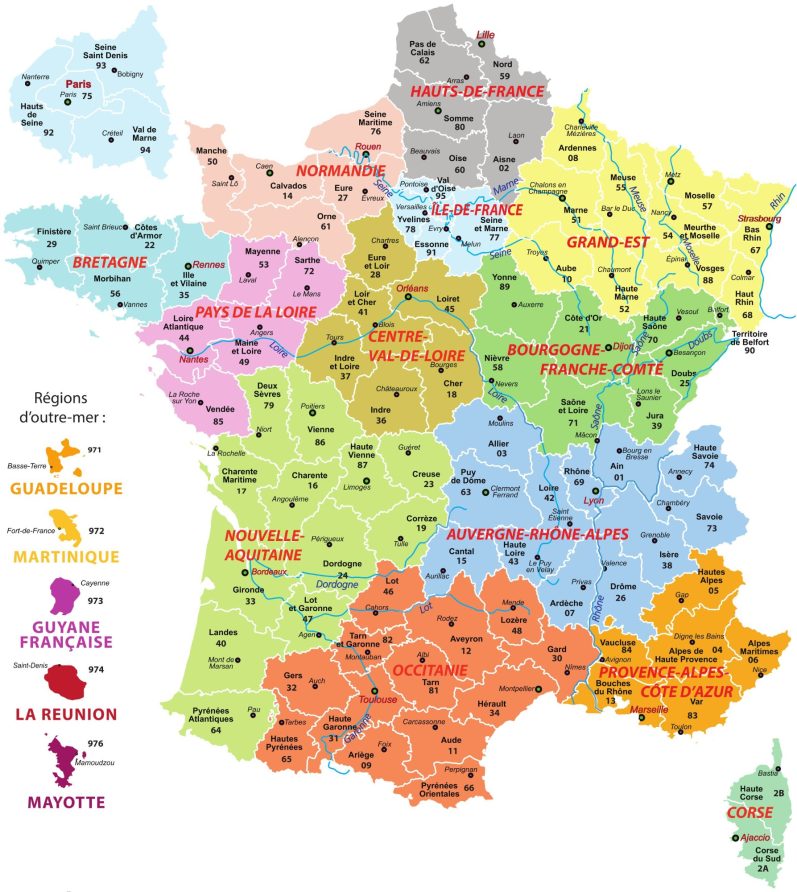 Régions et départements français